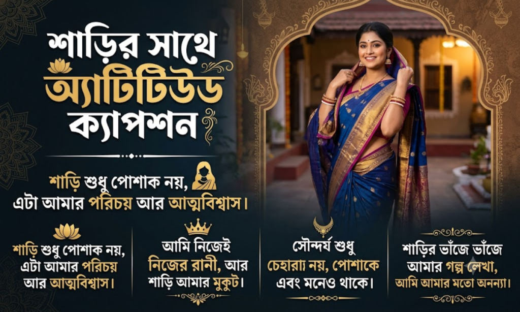 Attitude Captions in Bengali for Saree Picture