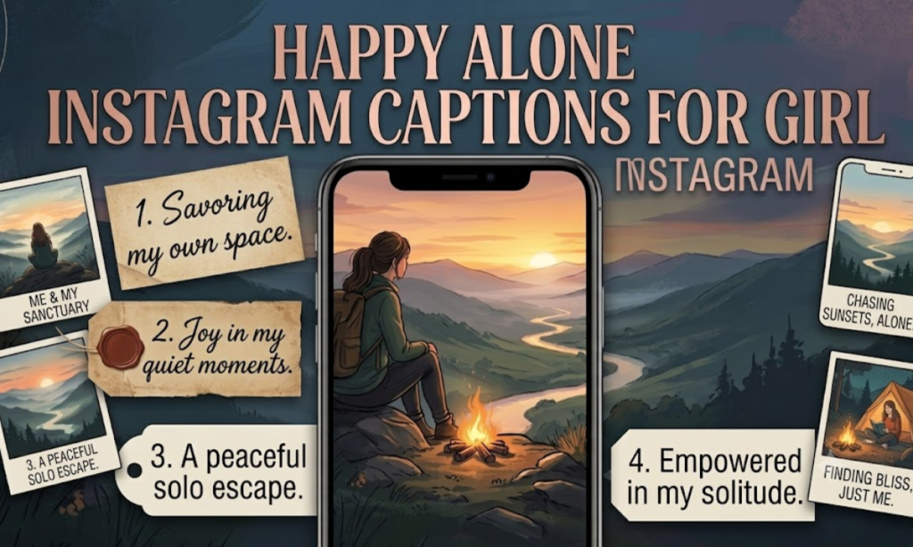 Happy Alone Instagram Captions for Girl