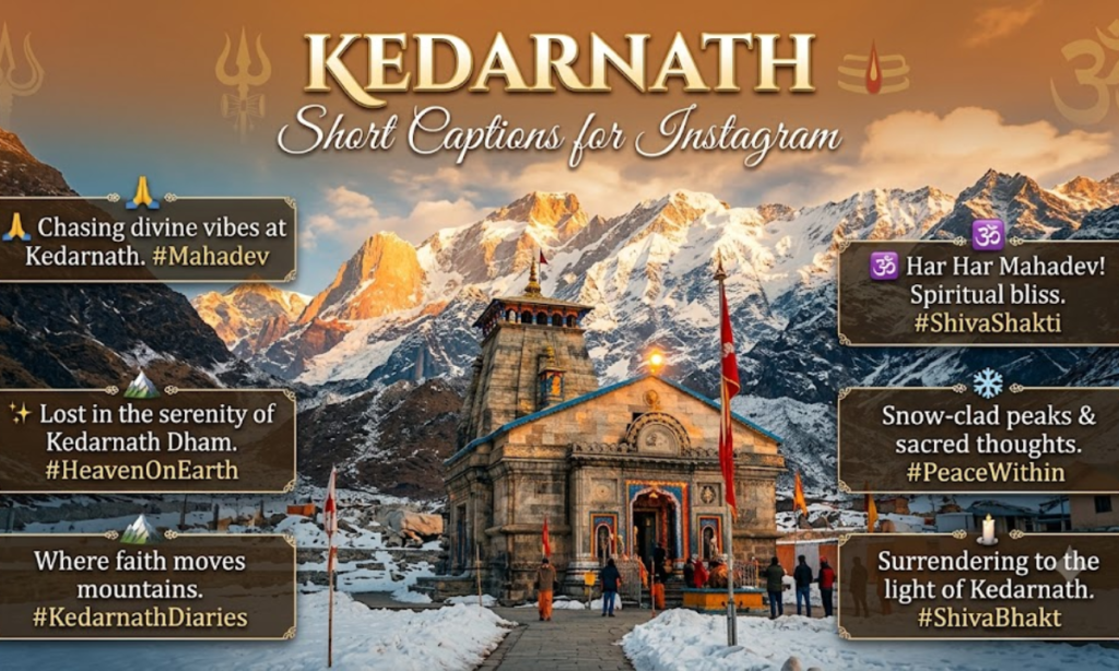 Kedarnath Short Captions for Instagram