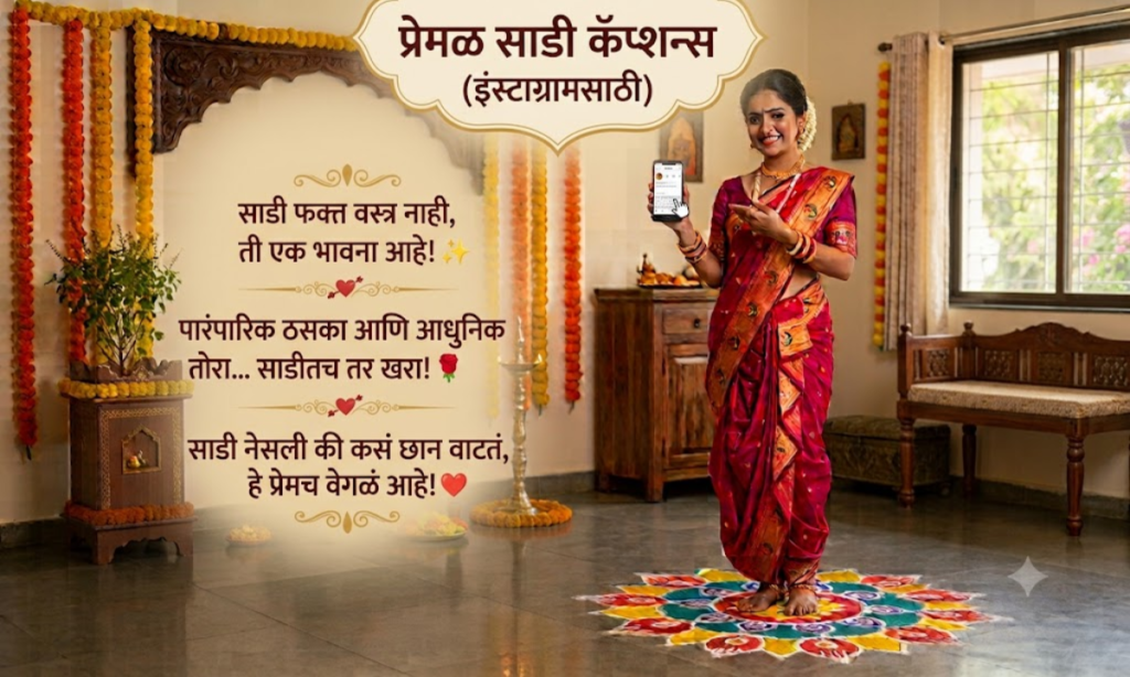 Love Saree Caption for Instagram in Marathi