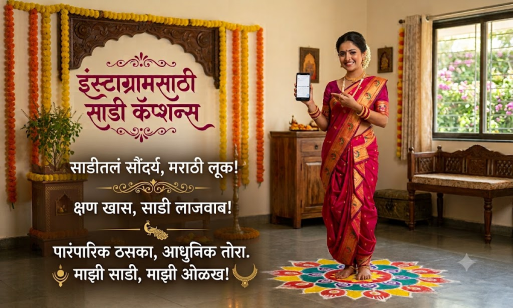 Nauvari Saree Captions for Instagram in Marathi