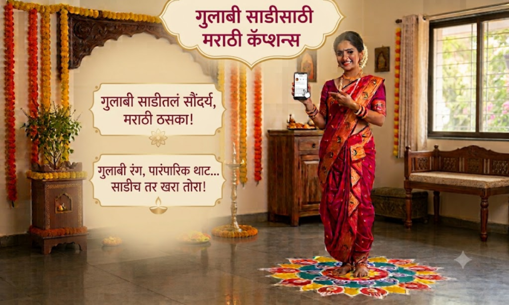 Pink Saree Captions for Instagram