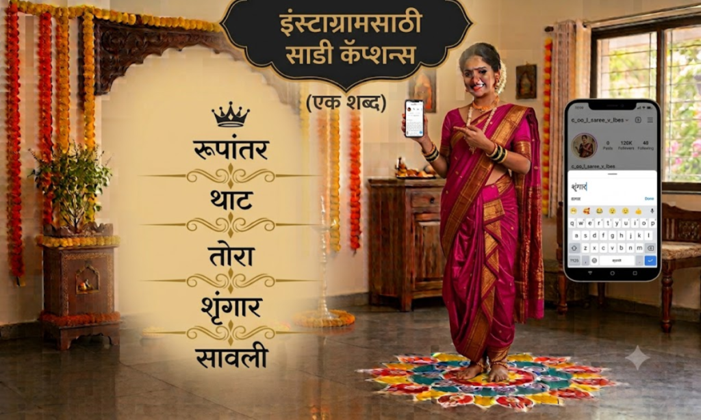 Saree Captions for Instagram in Marathi One Word