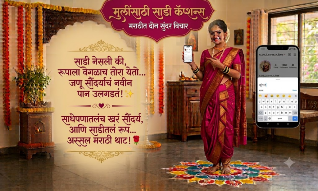 Saree Captions for Instagram in Marathi for Girl