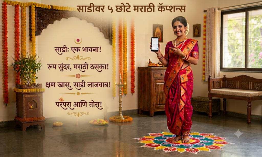 Short Marathi Captions for Saree