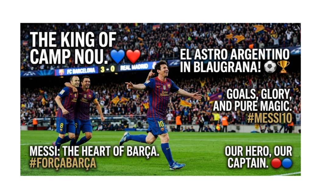 Barcelona Messi Captions