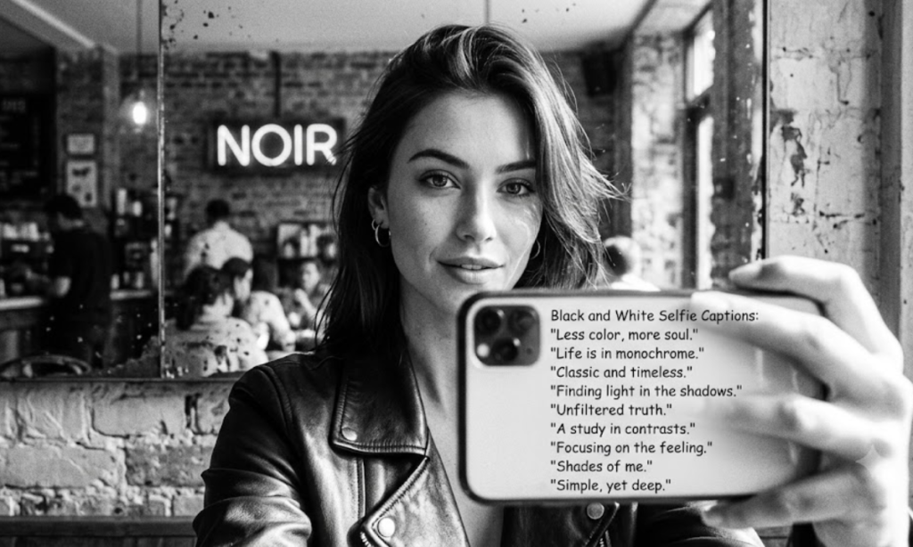 Black and White Selfie Captions