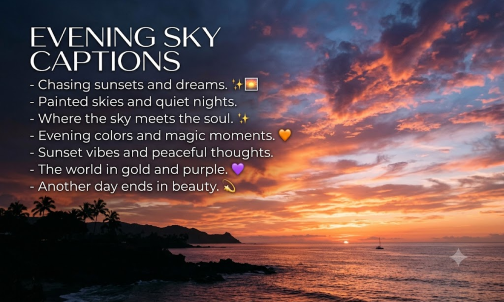Evening Sky Captions