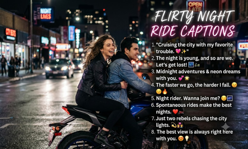 Flirty Night Ride Captions