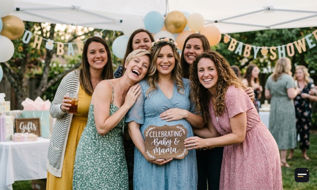 Friends At Baby Shower Captions