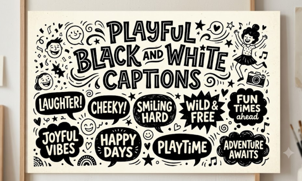 Playful Black and White Captions