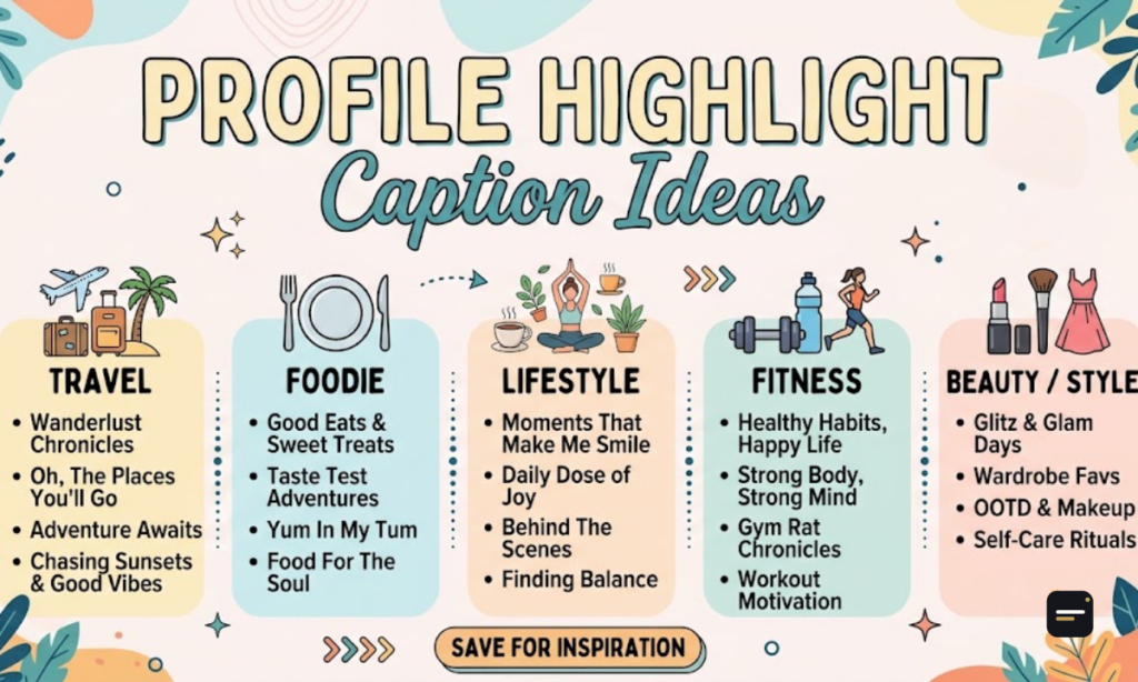 Profile Highlight Caption Ideas