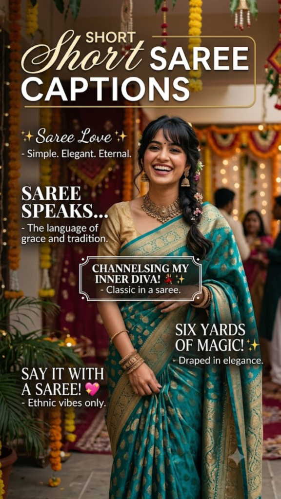 Short Saree Captions For Instagram
