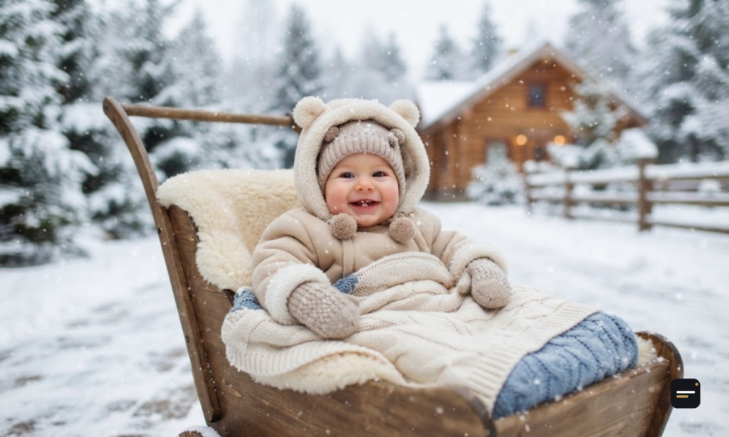 2 Months Old Baby Captions for Winter Babies