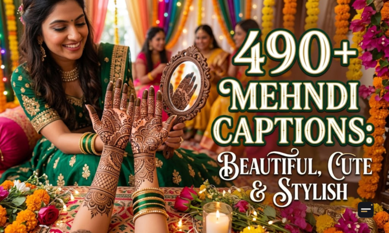 490+ Mehndi Captions Beautiful, Cute & Stylish