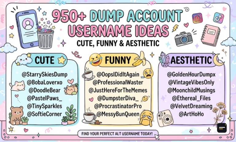 950+ Dump Account Username Ideas Cute, Funny & Aesthetic