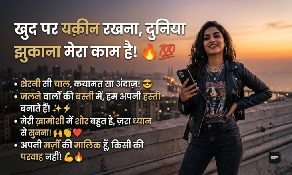 Attitude Filled Hindi Captions for Instagram for Girls with Confidence