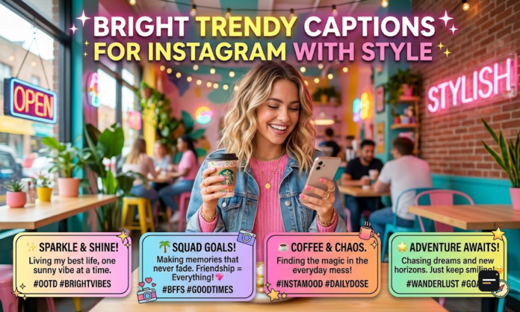 Bright Trendy Captions For Instagram With Style