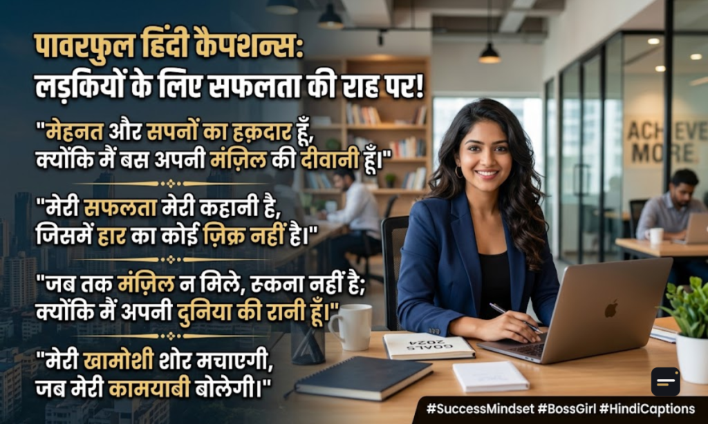 Powerful Hindi Captions for Instagram for Girls Focused on Success