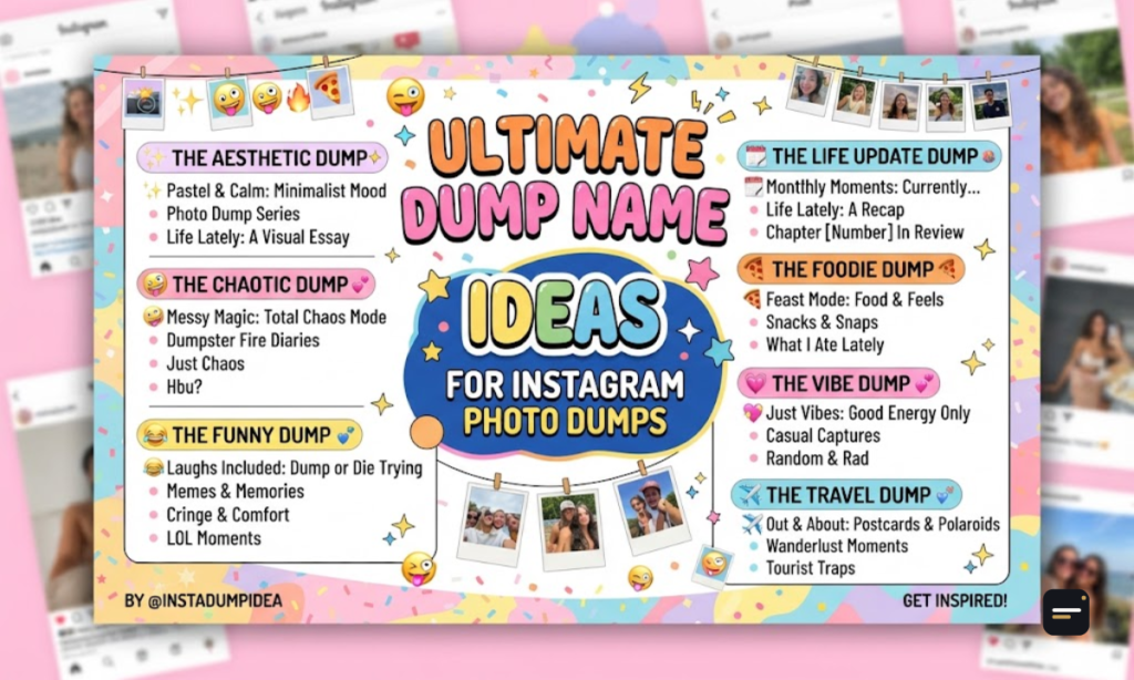 Ultimate Dump Name Ideas for Instagram Photo Dumps