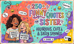 250+ Funny Quotes for Sister Hilarious, Cute & Sassy Sayings