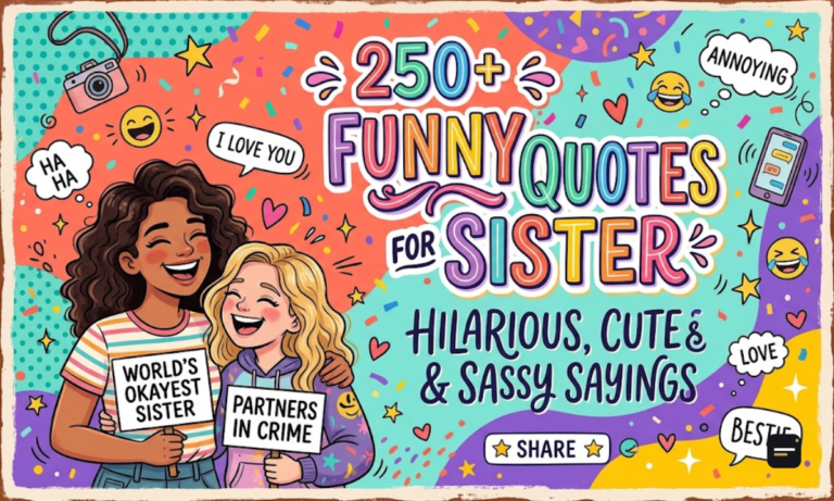 250+ Funny Quotes for Sister Hilarious, Cute & Sassy Sayings