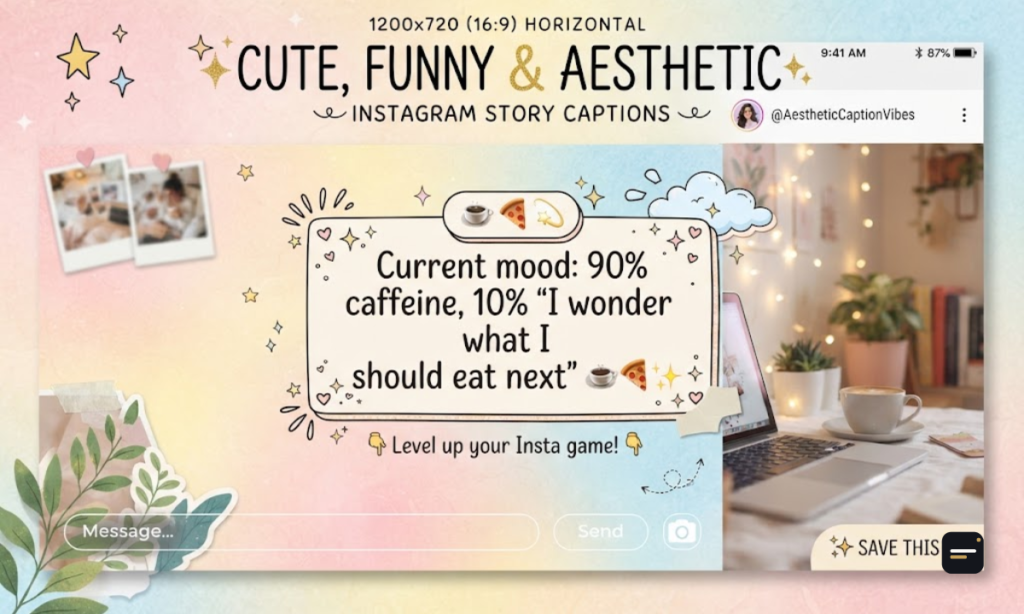 Cute, Funny & Aesthetic Instagram Story Captions