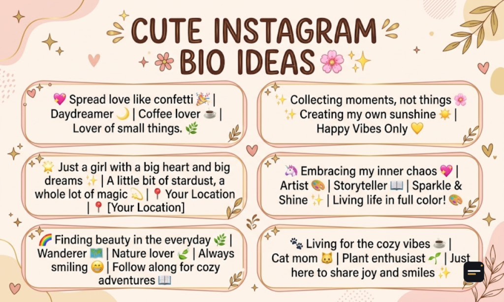 Cute Instagram Bio Ideas