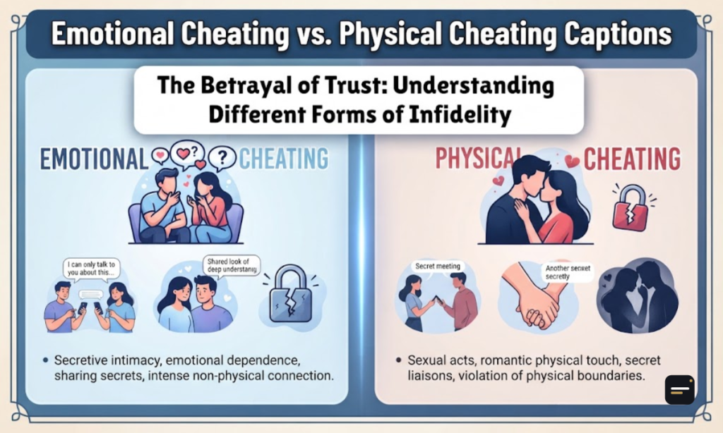 Emotional Cheating vs. Physical Cheating Captions