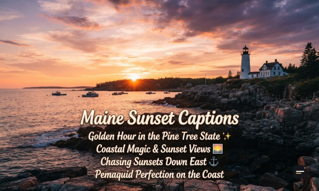 Maine Sunset Captions