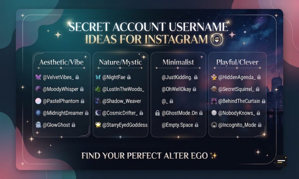 Secret Account Usernames for Instagram