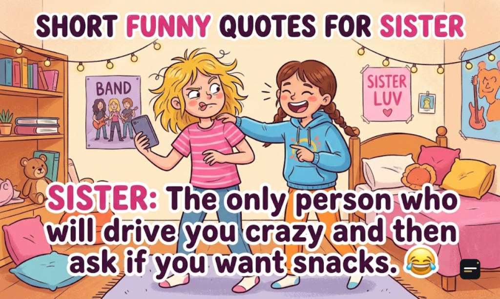 Short Funny Quotes for Sister